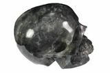 Carved, Grey Smoky Quartz Crystal Skull #116685-4